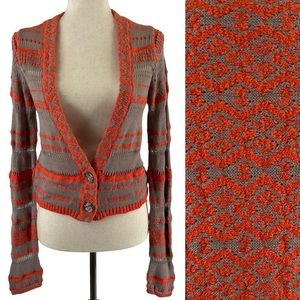 NEW Free People Cropped OpenKnit Crochet Cardigan Size Small